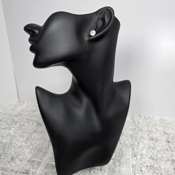 Adornia 14K Yellow Gold Plated Swarovski Crystal Halo Stud Earrings - Picture 2 of 4